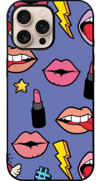 Coque iPhone 16 Pro Max - Silicone rigide noir Lips and lipgloss
