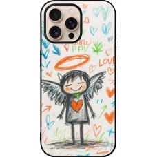 iPhone 16 Pro Max Case Hülle - Silikon schwarz Little Angel Sketch Love