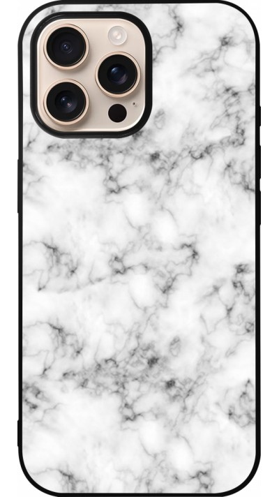 Coque iPhone 16 Pro Max - Silicone rigide noir Marble 01