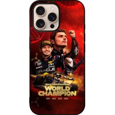 Coque iPhone 16 Pro Max - Silicone rigide noir Max Verstappen Champion 2023
