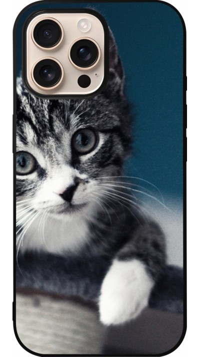 Coque iPhone 16 Pro Max - Silicone rigide noir Meow 23