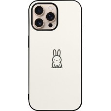 Coque iPhone 16 Pro Max - Silicone rigide noir Minimal bunny cutie
