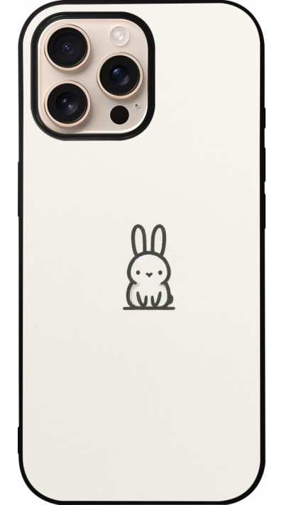 Coque iPhone 16 Pro Max - Silicone rigide noir Minimal bunny cutie