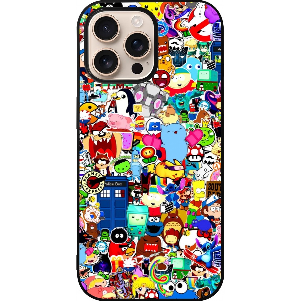 Coque iPhone 16 Pro Max - Silicone rigide noir Mixed cartoons