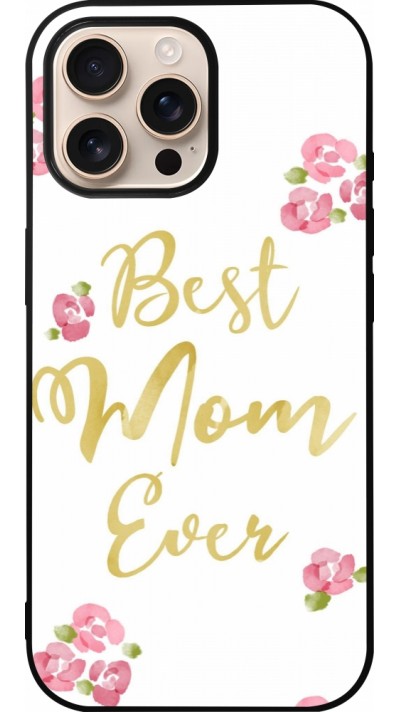 Coque iPhone 16 Pro Max - Silicone rigide noir Mom 2024 best Mom ever