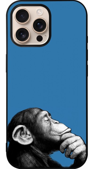 Coque iPhone 16 Pro Max - Silicone rigide noir Monkey Pop Art