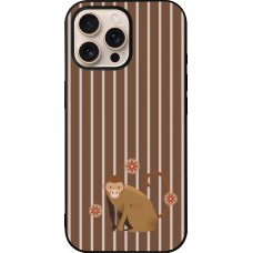 iPhone 16 Pro Max Case Hülle - Silikon schwarz Monkey with stripes
