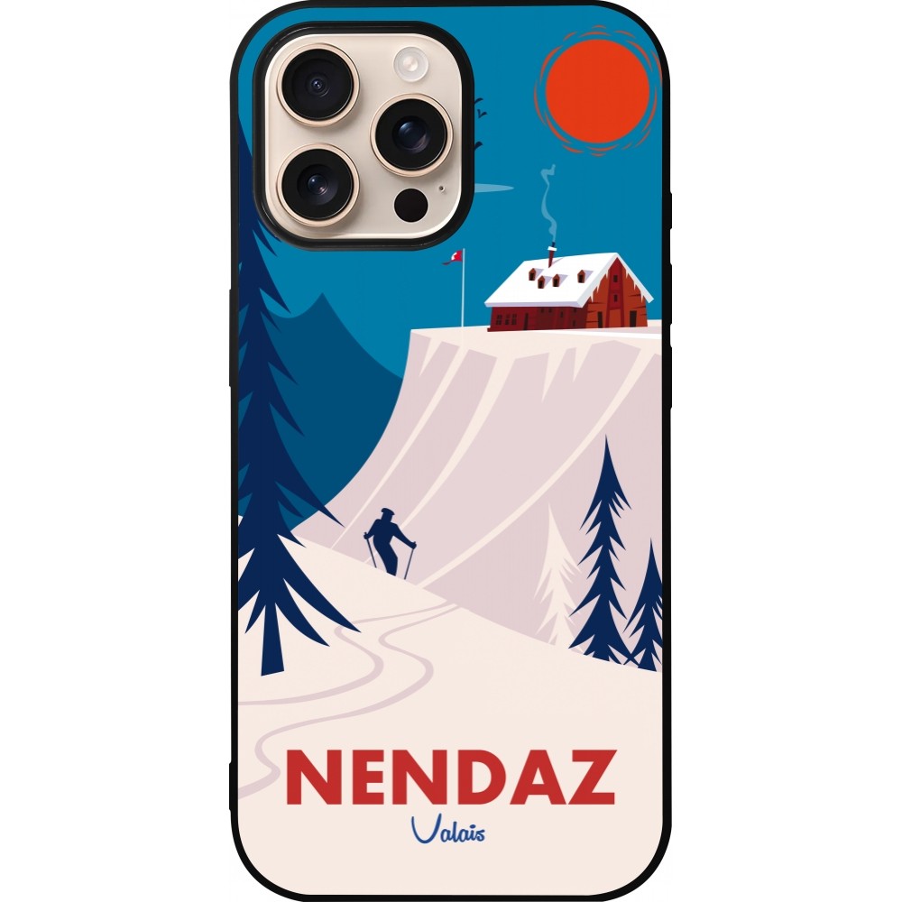 iPhone 16 Pro Max Case Hülle - Silikon schwarz Nendaz Cabane Ski