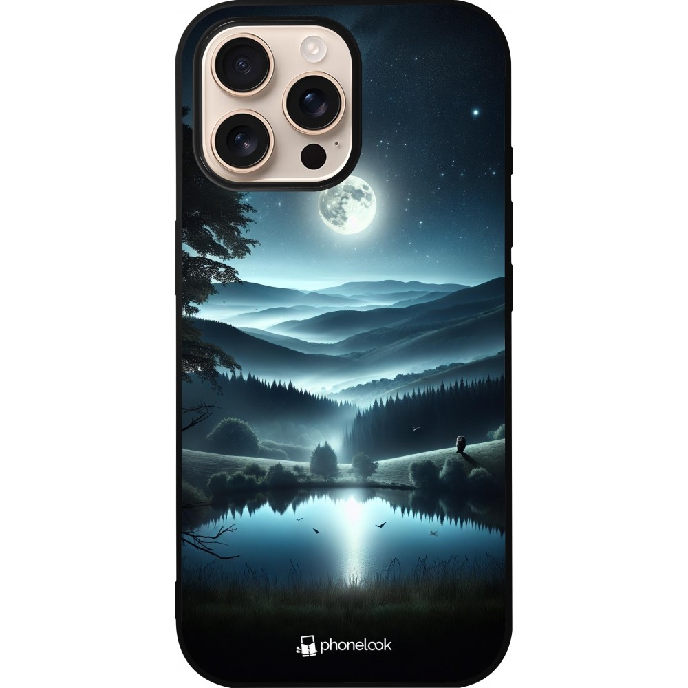Coque iPhone 16 Pro Max - Silicone rigide noir Night Sky View