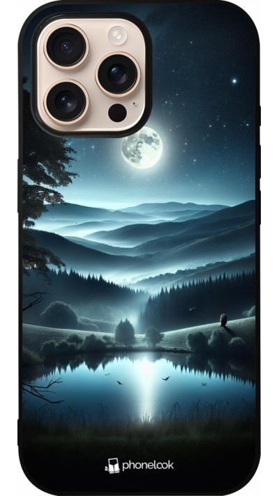 Coque iPhone 16 Pro Max - Silicone rigide noir Night Sky View