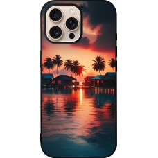 iPhone 16 Pro Max Case Hülle - Silikon schwarz Paradies Malediven