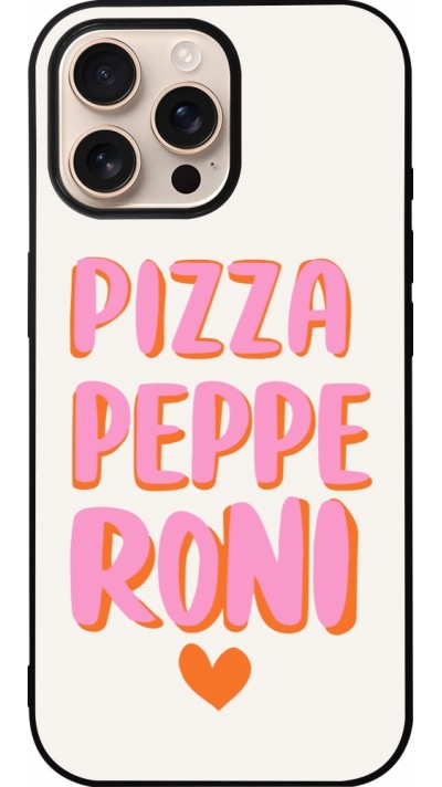 iPhone 16 Pro Max Case Hülle - Silikon schwarz Pizza pepperoni 2026