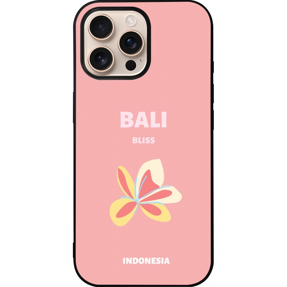 iPhone 16 Pro Max Case Hülle - Silikon schwarz Pop Summer Destination Bali