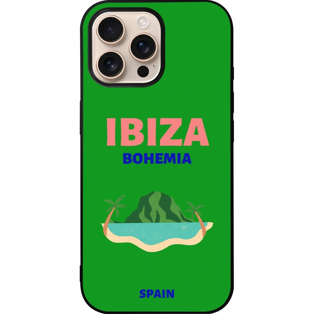 iPhone 16 Pro Max Case Hülle - Silikon schwarz Pop Summer Destination Ibiza