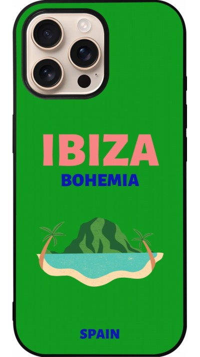 Coque iPhone 16 Pro Max - Silicone rigide noir Pop Summer Destination Ibiza