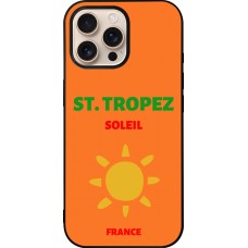 iPhone 16 Pro Max Case Hülle - Silikon schwarz Pop Summer Destination St-Tropez