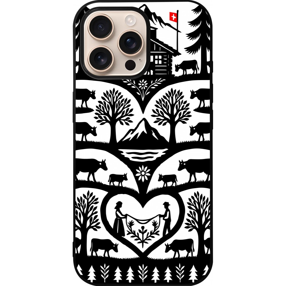 Coque iPhone 16 Pro Max - Silicone rigide noir Poya Suisse 2