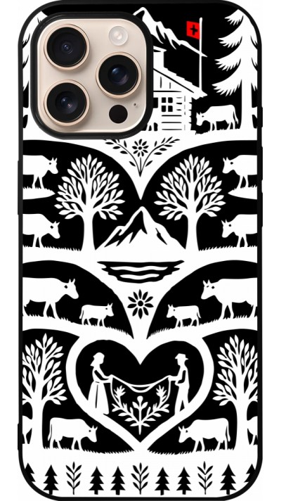 Coque iPhone 16 Pro Max - Silicone rigide noir Poya Suisse 2 noir