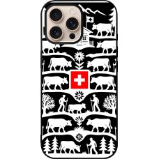 Coque iPhone 16 Pro Max - Silicone rigide noir Poya Suisse 3 noir