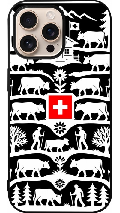 Coque iPhone 16 Pro Max - Silicone rigide noir Poya Suisse 3 noir
