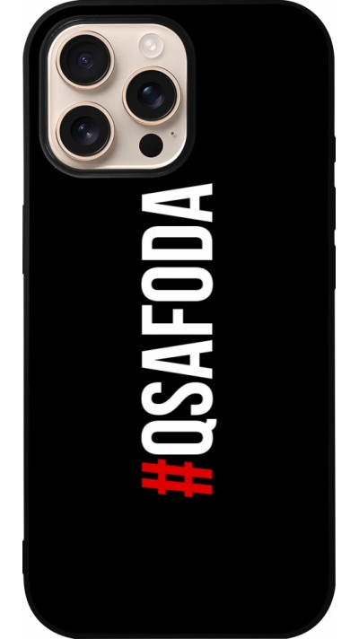 Coque iPhone 16 Pro Max - Silicone rigide noir Qsafoda 1