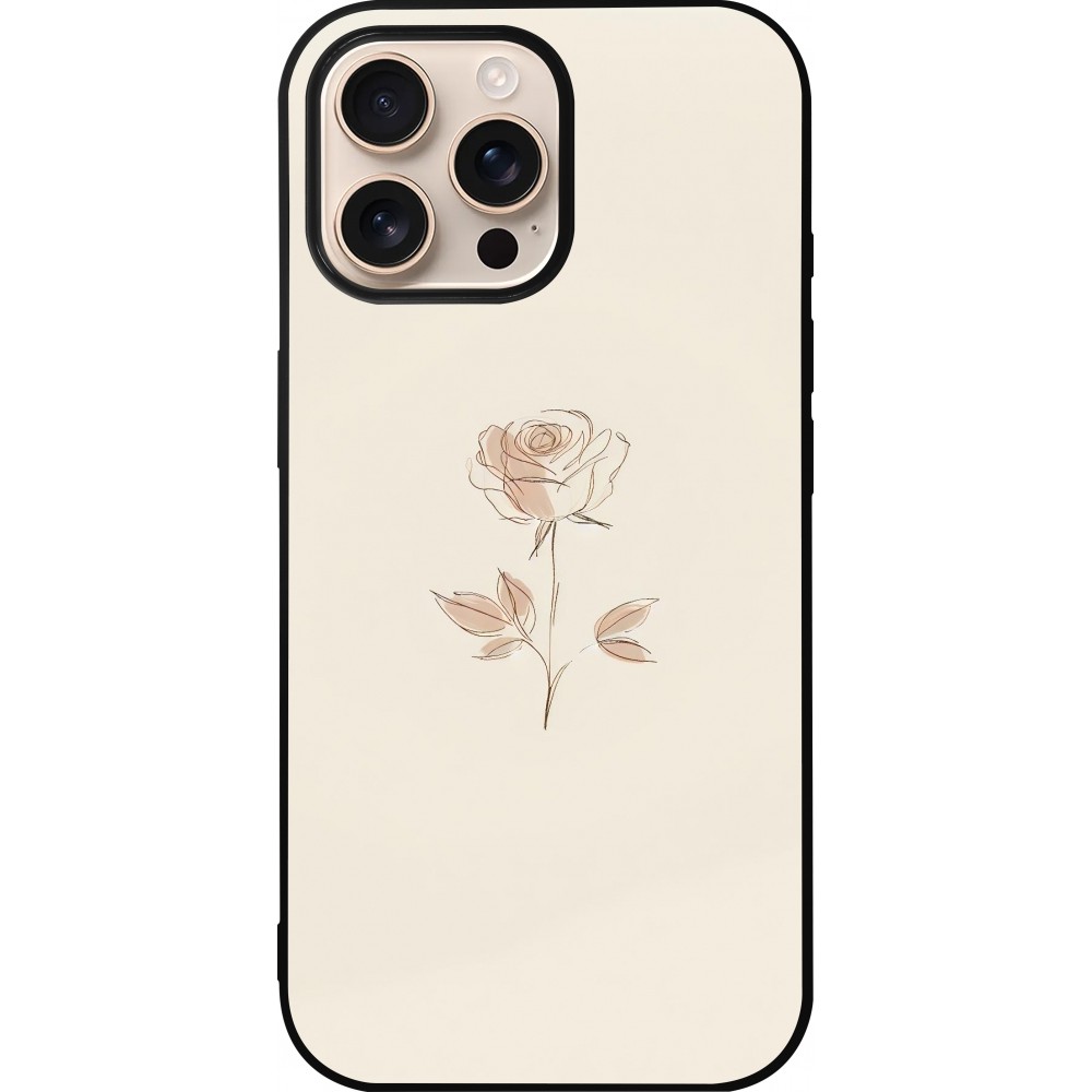 iPhone 16 Pro Max Case Hülle - Silikon schwarz Rosa Sand Minimalistisch