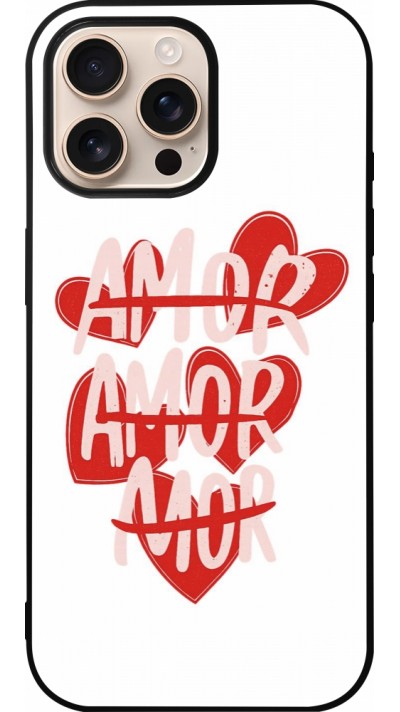 Coque iPhone 16 Pro Max - Silicone rigide noir Saint Valentines Day 26 Amor