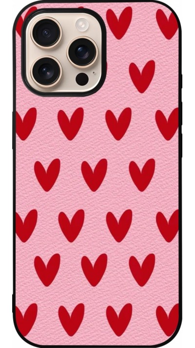 Coque iPhone 16 Pro Max - Silicone rigide noir Saint Valentines Day 26 Pattern heart