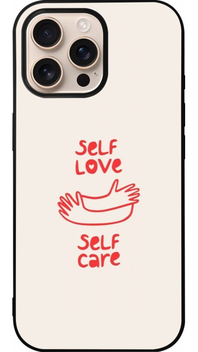 Coque iPhone 16 Pro Max - Silicone rigide noir Saint Valentines Day 26 Self love self care