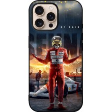 Coque iPhone 16 Pro Max - Silicone rigide noir Senna The King of Rain