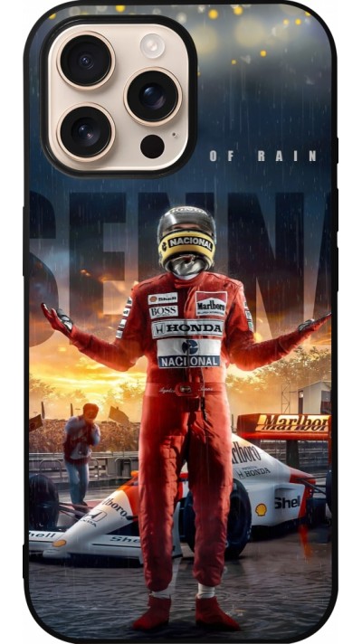 Coque iPhone 16 Pro Max - Silicone rigide noir Senna The King of Rain