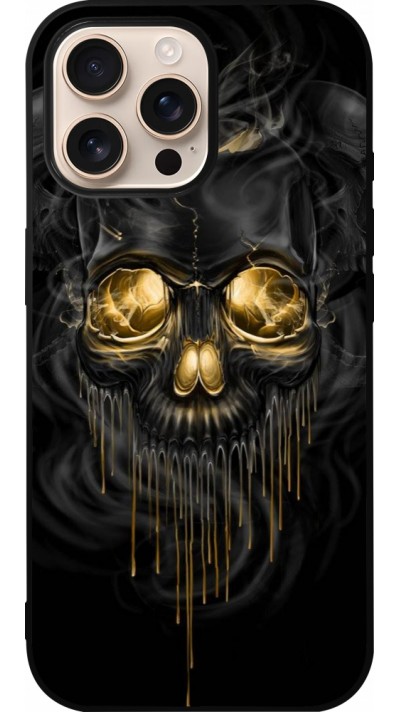 Coque iPhone 16 Pro Max - Silicone rigide noir Skull 02