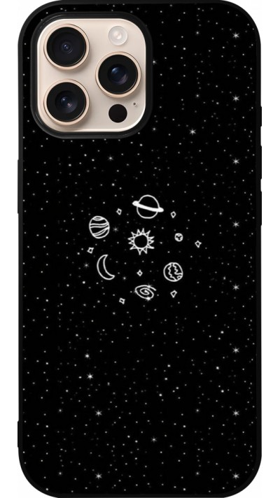 Coque iPhone 16 Pro Max - Silicone rigide noir Space Doodle