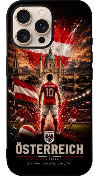 iPhone 16 Pro Max Case Hülle - Silikon schwarz Fussball Österreich splash 2026