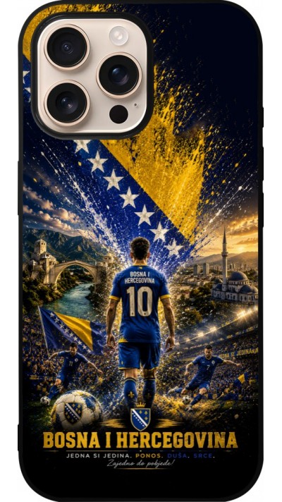 iPhone 16 Pro Max Case Hülle - Silikon schwarz Fussball Bosnien und Herzegowina splash 2026