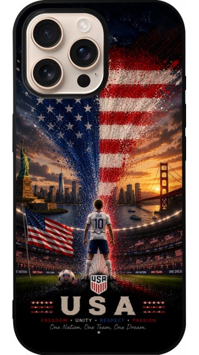 iPhone 16 Pro Max Case Hülle - Silikon schwarz Fussball Vereinigten Staaten splash 2026