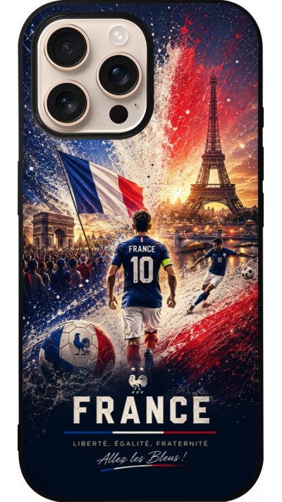 iPhone 16 Pro Max Case Hülle - Silikon schwarz Fussball Frankreich splash 2026