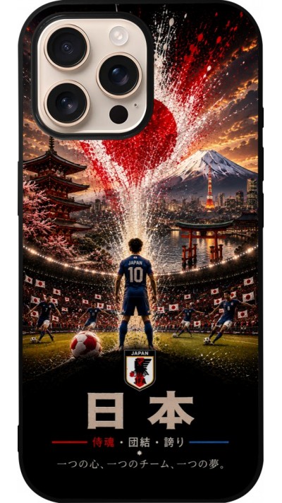 iPhone 16 Pro Max Case Hülle - Silikon schwarz Fussball Japan splash 2026
