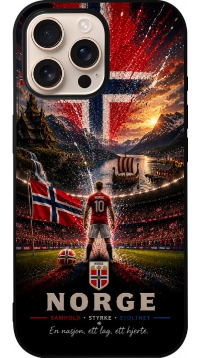 iPhone 16 Pro Max Case Hülle - Silikon schwarz Fussball Norwegen splash 2026