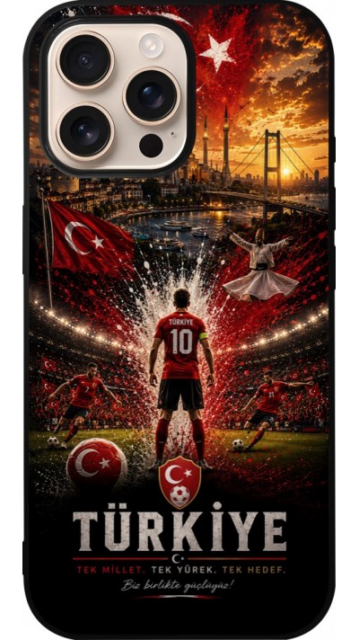 iPhone 16 Pro Max Case Hülle - Silikon schwarz Fussball Türkei splash 2026