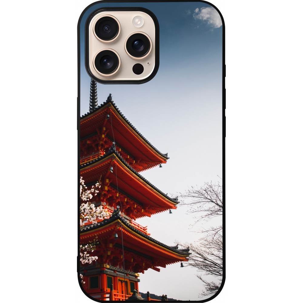 Coque iPhone 16 Pro Max - Silicone rigide noir Spring 23 Japan