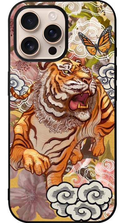 Coque iPhone 16 Pro Max - Silicone rigide noir Spring 23 japanese tiger