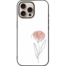Coque iPhone 16 Pro Max - Silicone rigide noir Spring 23 minimalist flower