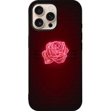 Coque iPhone 16 Pro Max - Silicone rigide noir Spring 23 neon rose