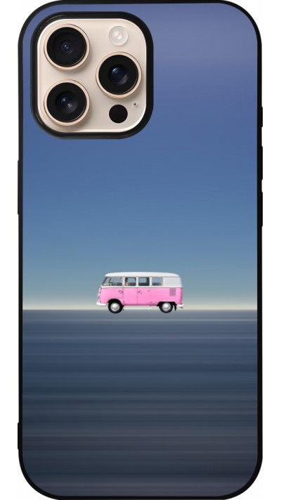 Coque iPhone 16 Pro Max - Silicone rigide noir Spring 23 pink bus