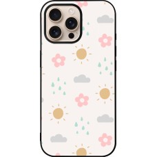 Coque iPhone 16 Pro Max - Silicone rigide noir Spring 23 weather