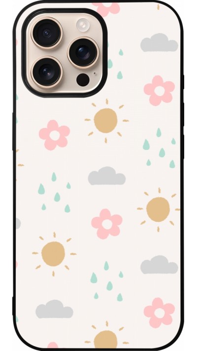 Coque iPhone 16 Pro Max - Silicone rigide noir Spring 23 weather