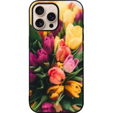 iPhone 16 Pro Max Case Hülle - Silikon schwarz Bouquet of tulips Spring 2026