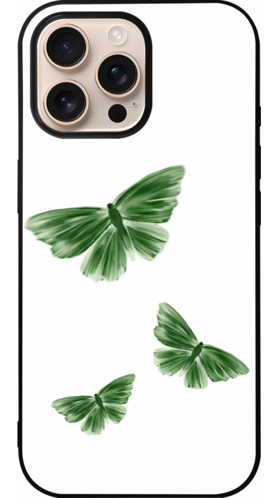 iPhone 16 Pro Max Case Hülle - Silikon schwarz Butterflies Spring 2026