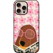 iPhone 16 Pro Max Case Hülle - Silikon schwarz Dog with newspaper Spring 2026